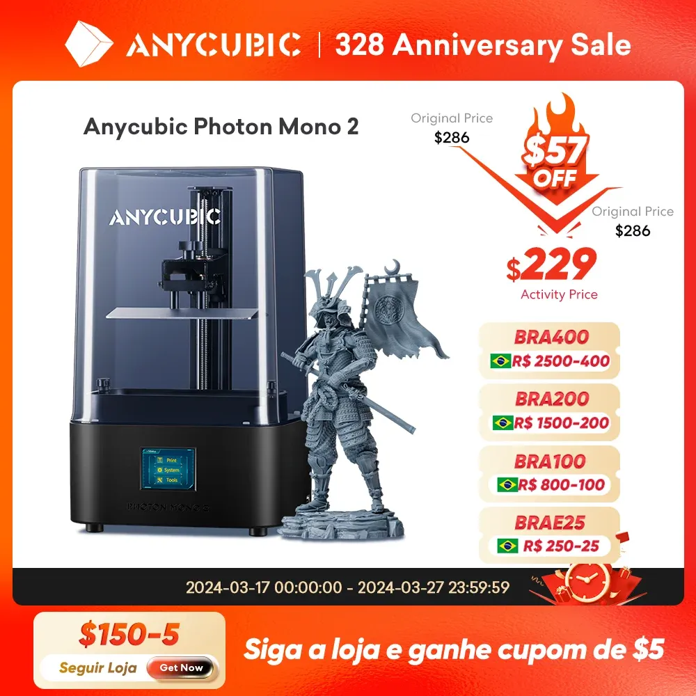 Impressora 3d Anycubic Photon Mono 2 Lcd Uv Resina Impressora 3d Impresso 3d De Alta Velocidade 6,6